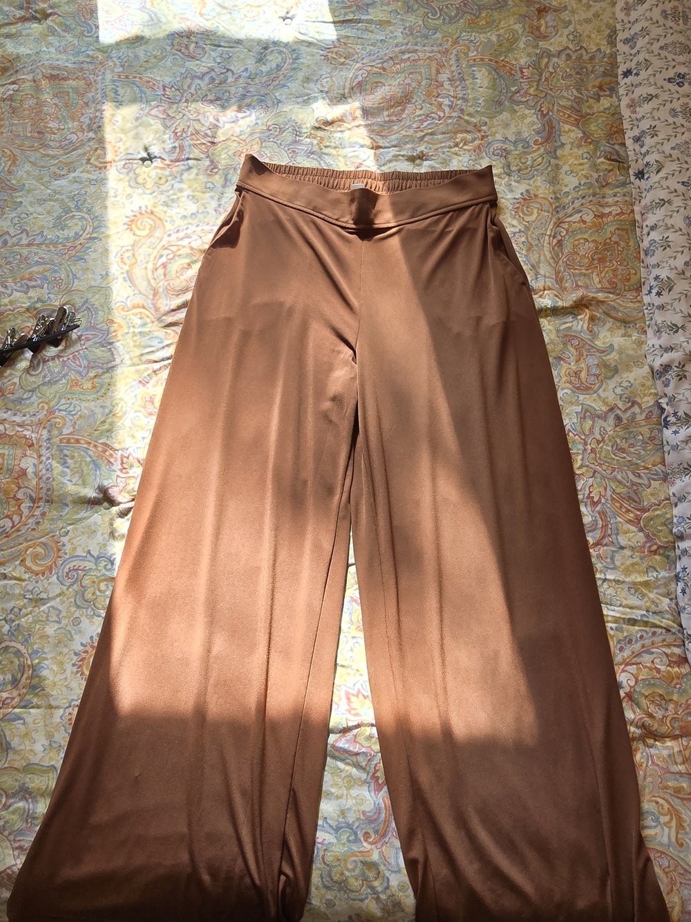 Women’s Wide-Leg Satin Pants - Brown